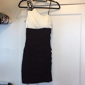 Black and white cocktail dress